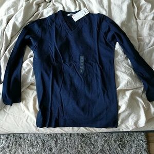 Two Uniqlo V neck long sleeve shirts - brand new